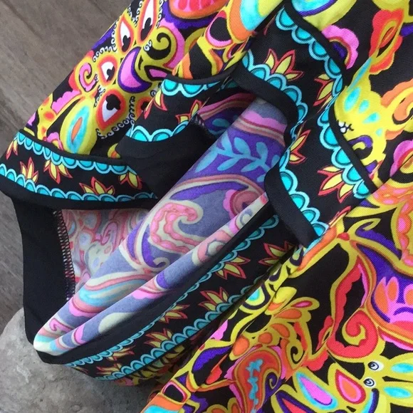 Trina Turk paisley caftan swim cover pool party dress festival cowgirl Coachella - Picture 3 of 8